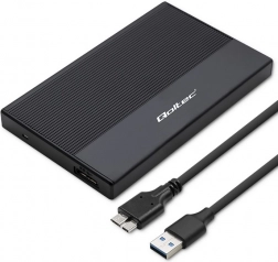 Aluminiowa zewnętrzna kieszeń 2,5" SATA na SSD/HDD z USB 3.0, 5 Gb/s, 2 TB, czarna
