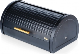 Metalowy chlebak czarny 38 × 28,5 × 18 cm