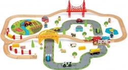 Drewniana kolejka z wiejską drogą od Bigjigs Rail