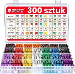 Zestaw bezpieczników samochodowych 300 szt. 2–40 A
