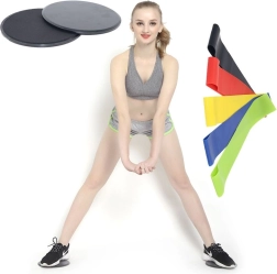 Dyski ślizgowe z zestawem 5 gum oporowych – czarne