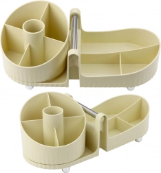 Organizer na kosmetyki i artykuły biurowe z uchwytem, beżowy