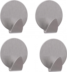 Samoprzylepne stalowe haczyki na ścianę 4 szt.