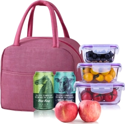 Izolacyjna torba termiczna na lunch, piknik i plażę – różowa