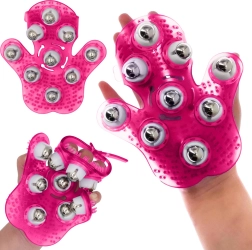 Rękawica do masażu z metalowymi kulkami 360° przeciw cellulitowi