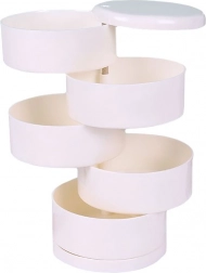 Czteropoziomowa szkatułka na biżuterię – biała