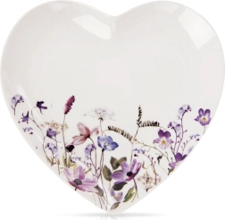 Porcelanowy talerz deserowy w kształcie serca LOUKA 17,5 × 17 cm