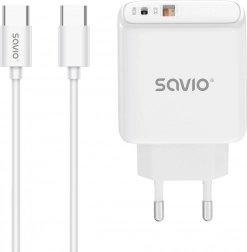 ładowarka sieciowa 30 W z USB‑C PD i USB‑A QC + kabel USB‑C – Savio