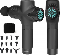 Pistolet do masażu ciała z 12 końcówkami i etui
