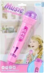 Różowy mikrofon na baterie