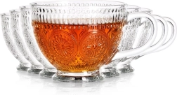 Zestaw szklanych kubków do kawy i herbaty 400 ml, 6 szt.