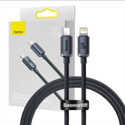 Baseus Crystal kabel USB-C na Lightning 20W PD - czarny
