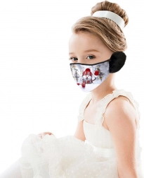Dziecięca świąteczna maseczka z uszkami – Bałwanek