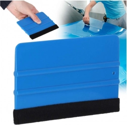 Plastowa rakla z filcem do aplikacji folii 12,5 × 8 cm