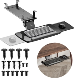 Uchwyt na klawiaturę Maclean pod biurko, regulowany, czarny