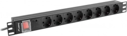 Lanberg listwa rackowa PDU 19″, 1U, 16 A, 8× Schuko, 2 m, czarna