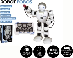 Interaktywny robot FOBOS 40 cm, mówiący po czesku, ze zdalnym sterowaniem i ładowaniem USB