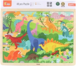Drewniane puzzle świat dinozaurów 48 elementów