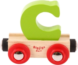 Drewniany wagonik z literą C Bigjigs Rail