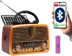 Przenośne analogowe radio RA10 AM/FM z ładowaniem solarnym i Bluetooth