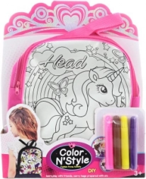 Plecaczek do kolorowania z jednorożcem