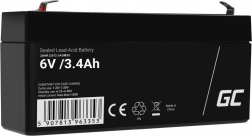 bezobsługowy akumulator AGM VRLA GREEN CELL 6 V 3,4 Ah do alarmów, kas i zabawek