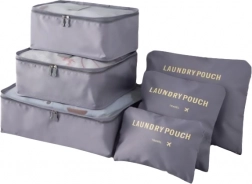 Zestaw podróżnych organizerów do walizki i szafy (6 szt.) – czarny