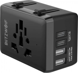 BlitzWolf adapter podróżny 4 w 1 z USB‑C i PD 20 W