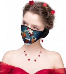 Świąteczna maseczka z ochraniaczami na uszy – renifer