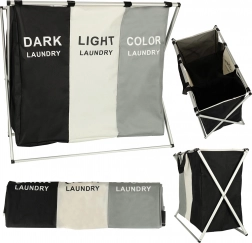 Trójkomorowy kosz na pranie z organizerem 135 l