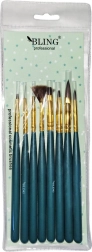 Zestaw pędzli do zdobienia paznokci 8 sztuk BLING, MS-1001-8