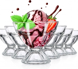 Szklane pucharki do lodów 100 ml, zestaw 6 szt.