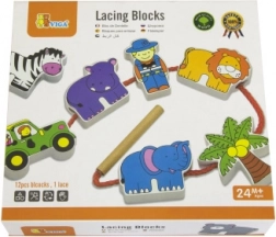 Viga drewniane nawlekane klocki Safari ZOO