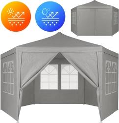 Pawilon ogrodowy 2x2x2 m z oknami, szary MultiGarden