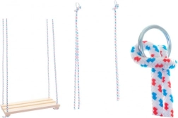 Drewniana huśtawka – naturalne siedzisko huśtawkowe 46 × 19 cm, udźwig 80 kg