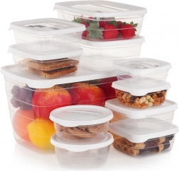 Zestaw plastikowych pojemników na żywność z pokrywkami, 11 szt.