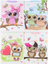 Torebka prezentowa z motywem sówek 31 × 42 × 12 cm