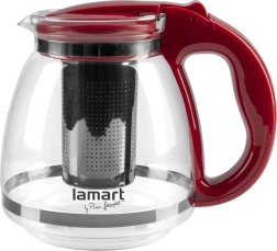 Szklany dzbanek do herbaty Lamart Verre 1,5 l czerwony