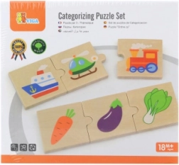 Drewniane logiczne puzzle VIGA, 24 elementy