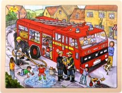 Bigjigs Toys drewniane puzzle Strażacy 24 elementy
