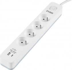 Listwa przeciwprzepięciowa EVER Protect, 4 gniazda z USB‑A i USB‑C, 3,4 A