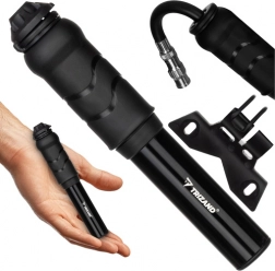 Ręczna pompka rowerowa TRIZAND z uchwytem na ramę, kompaktowa, aluminiowa, 7 bar