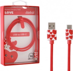 Kabel ładujący USB‑C w serduszka z silikonowym paskiem