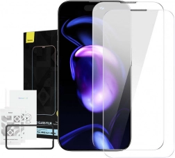 Baseus Crystal szkło hartowane odporne na kurz 0,3 mm do iPhone 14/13/13 Pro – Podwójne opakowanie