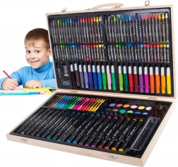 Artystyczny zestaw do rysowania w drewnianym etui