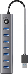 Orico hub USB-C z 7× USB 3.0, szary