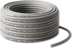 Kabel patch UTP CAT6, miedziany Cu, 1 Gb/s, 100 m, szary