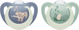 Smoczek NUK First Choice Night 6–18 m, 2 szt., hippo/koala