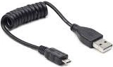 Kabel USB AM-Micro spiralny 20-60 cm