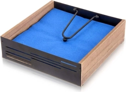 Metalowy czarny stojak na serwetki z dociskanym ramieniem LINE 18 × 18 × 5 cm